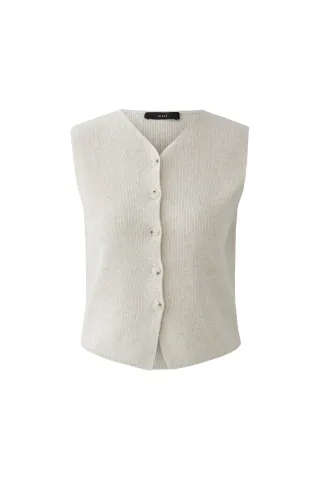 Oui - Strickweste light beige mel - Gr. - 36