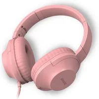Qware Gaming Kabelgebundene faltbare Kopfhörer mit 3,5 mm Klinke Rosa Kopfhörer (Faltbares Design mit Kabelbedienung und 3,5 mm Klinkenanschluss)
