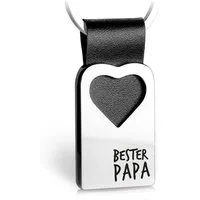 FABACH Schlüsselanhänger Herz Schlüsselanhänger mit Gravur aus Leder - Bester Papa Geschenk