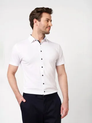 DESOTO - Casual Kent 1/2 white solid - Gr. - XXL