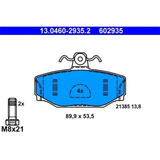 ATE Bremsbel?ge hinten Volvo 740 760 850 940 960 S90 V70 V90