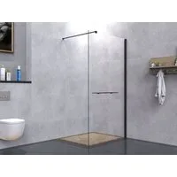 welltime Walk-in-Dusche Plus, Einscheibensicherheitsglas, Duschwand inkl. Ablage mit Handtuchhalter, mit Aluminium-Wandprofil