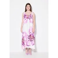 Ulla Popken Midikleid Midikleid Blüten Tulpen-Silhouette Rundhals