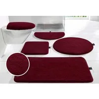 Bruno Banani Badematte Lana Standard, Badvorleger, Badezimmer Teppich, Höhe 25 mm, rutschhemmend beschichtet, schnell trocknend, strapazierfähig, fußbodenheizungsgeeignet, Polyacryl, rechteckig, 3-tlg. Hänge-WC Set, Badteppich, Badematten, unifarben,