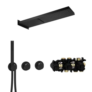 Herzbach MODUL7 Thermostat-Set T-MU2 537x165mm Multi 2 Schwarz matt, 70.703711.1.12 70.703711.1.12