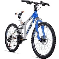 bergsteiger Mountainbike Montreal 20, 24 Zoll Kinderfahrrad, 6 - 13 Jahre, Mädchen, Jungen, 18 Gang Shimano Tourney RD-TZ50 Schaltwerk, Kettenschaltung, Scheibenbremse, V-Brake