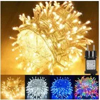 SERBASIC Lichterkette 20-100M LED-Lichterkette mit Stecker, Timer, 8 Modi, 31V DC, für Innen Außen, Garten, Hochzeit, Party, Weihnachtsbaum