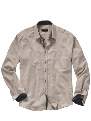 Mey & Edlich Herren Bikulturelles Hemd Beige 100 % Baumwolle