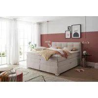 ED EXCITING DESIGN Boxspringbett FANES, Doppelbett mit Bettkasten und Taschenfederkernmatratze H3 (5-St., Komfortliegehöhe 73cm), mit 7cm Visco-Topper, hochwertiger Chenille-Bezug, 180x200cm