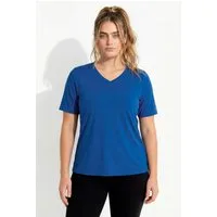 Ulla Popken T-Shirt Funktions-Shirt V-Ausschnitt Halbarm recycelt