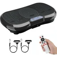 TLGREEN Vibrationsplatte Größe 68x38x14/59x34x13cm,Bis 120KG, 200,00 W, 120 Intensitätsstufen, (mit Trainingsbandern, Ganzkörpertraining zu Hause), Ultra leisem Motor, Fernbedienung, Seitliche Transporträder