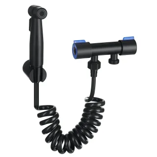 Black Bidet Spray Stainless Steel Toilet Hand Shower Head Intimate Hygiene Wall Seat Bathroom Set