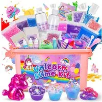 Wootoy Kreativset Experimentierkasten Schleim Bastelset Galaxy Einhorn DIY Slime Kit, (mit Glitzer Perlen und Zubehör zum Kreativen Gestalten, 1-tlg., Schleim-Bastelset in zwei Themenwelten: Galaxie oder Einhorn), Fördert Kreativität Feinmotorik und 
