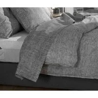 ZO HOME Bettlaken Lino, Renforcé, Gummizug: ohne, (1 Stück), Laken aus 100% Baumwolle, Linen-look Print, Betttuch ab 90x200
