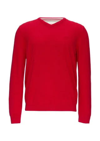s.Oliver Red Label - Strickpullover mit Logostickerei rot - Gr. - 3XL