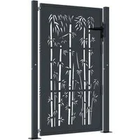 vidaXL Gartentor Gartentor Anthrazit 100x125 cm Stahl Bambus-Design