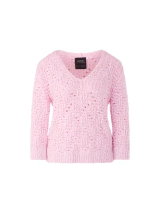 Marc Cain Collections - Chunky Knit Pullover Knitted in Germany pink tulle - Gr. - 36