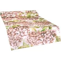 beties Tischläufer Landlust-Hortensie (1-tlg, 1 Stück), 100% Baumwolle, Hortensien in burgundy-rose, verschiedene Längen