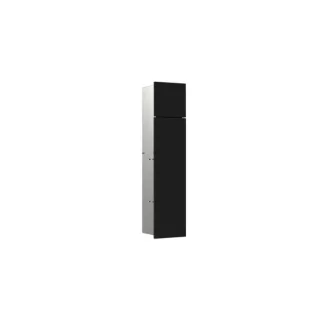 Emco Asis pure Unterputz-WC-Bürstengarnitur 975551400 170x730mm, Türanschlag links, mit Fächern, schwarz matt