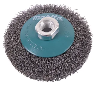 Makita Kegelbürste, 100 mm - gewellt - verzinkter Stahl - M14 - D-39827