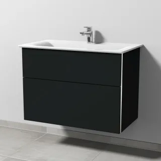 Sanipa 3way Waschtischunterbau zu Ideal Standard Connect Air Waschtisch mit 2 Auszügen, Vulkan-Matt BP6421V