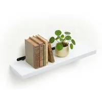 relaxdays Wandregal mit Metallhalterung, weiss, 100 cm
