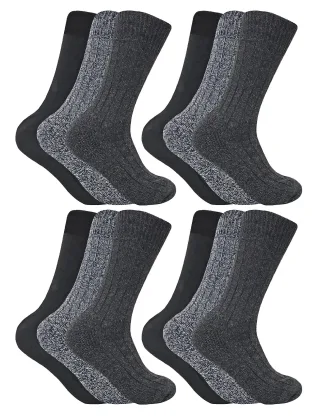 Socke Snob - 12 Paar Herren Wolle Boot Socken für Wandern - Grau