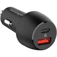alkaya. Zigarettenanzünder USB-C + USB-A, Auto/Kfz Ladegerät Auto-Adapter USB Typ A, USB-C, Auto/Kfz Adapter 2 Ports - Schwarz