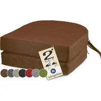 sunnypillow Stuhlkissen 2er Set Stuhlkissen 40 x 40 cm, zylindrische Form, "HAVANA", Braun
