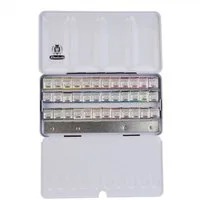 Schmincke Kreativset Horadam Aquarell Metallkasten 36x1/2 Näpfchen, (36-tlg), Platz für 12 weitere halbe Näpfchen