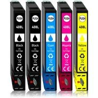 Druckerparadies 5er Pack Druckerpatronen 408 408L kompatibel mit Epson WF-C4810 Tintenpatrone (5-tlg)