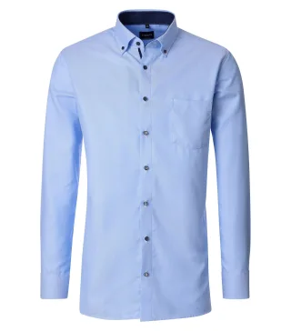 VENTI - Dobby Hemd uni blau - Gr. - 44