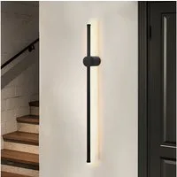 Nettlife LED Wandleuchte 60CM Schwarz Modern Flurlampe Schwenkbar 90°, Schwenkbar 90°, LED fest integriert, Warmweiß, für Wohnzimmer Schlafzimmer Flur Treppenhaus Bett Küche