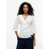 Tommy Hilfiger Wickelbluse SUMMER LINEN WRAP TIE BLOUSE Leinen