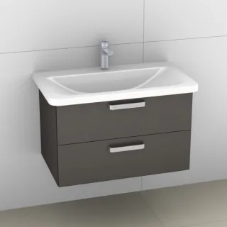 Artiqua 412 Waschtischunterschrank für Tonic II K0879 Stahlgrau Metallic, 412-WU2L-I50-7141-88 412-WU2L-I50-7141-88