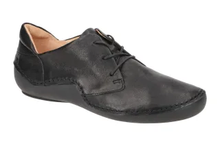Think 204 Damenschuhe KAPSL schwarz Echtleder sportliche Schn?r-Halbschuhe