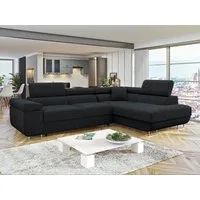MIRJAN24 Ecksofa Torezio Cord, mit Bettkasten und Schlaffunktion, Einstellbare Kopfstützen, 274x203x70-90 cm