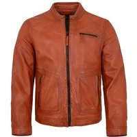 Jilani Lederjacke Nilan-2 Jilani - Herren Lederjacke Lammnappa orange