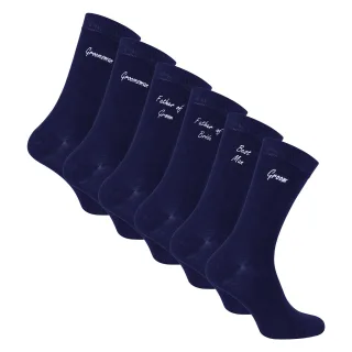 6 Paar Herren Hochzeitsstrümpfe in Schwarz und Marine mit Geschenkbox