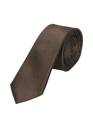 s.Oliver BLACK LABEL - Jacquard-Krawatte mit Seidenmischung braun - Gr. - 1