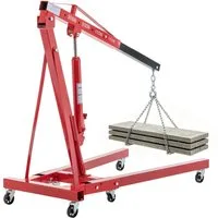 Blossom Werkstattkran Hydraulischer Motorkran 2000 kg klappbar mit Teleskopausleger 30–230cm, Tragkraft max.2t 88×90×150 cm Werkstattkran Ladekran mit 360° Rollen für Motorwechsel