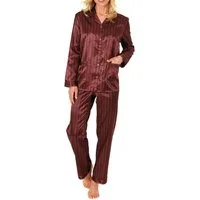 Normann Pyjama Langer Satin Pyjama, durchgeknöpft - 61509