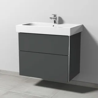 Sanipa 3way Waschtischunterbau zu Geberit iCon Waschtisch mit 2 Auszügen, Anthrazit-Matt BR65122