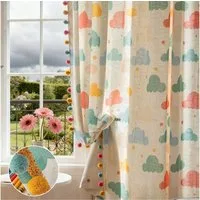 Lapamax Gardine Regenbogen Voile Vorhänge für Kinderzimmer, 2er-Set (2 St), Multifunktionsband, halbtransparent, Polyester