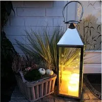 INDA-Exclusiv Laterne XXL Edelstahl-Laterne Gartenlaterne Windlicht 54cm