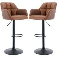 WAHSON OFFICE CHAIRS Barhocker 2er Barstuhl Samtstoff Thekenhocker