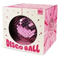 Rex London Dekokugel Discokugel Pink mit Spiegeloberfläche – Spiegelkugel für Partys & Deko