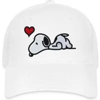Spreadshirt Baseball Cap Peanuts Snoopy Liebe Herz Love Stick Geschenkidee Flexfit Cap (1-St)