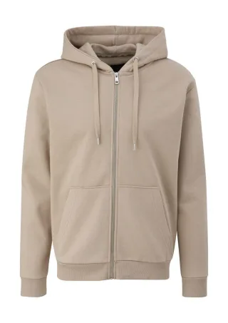 Q/S designed by - Sweatjacke mit Rippsaum beige - Gr. - XL