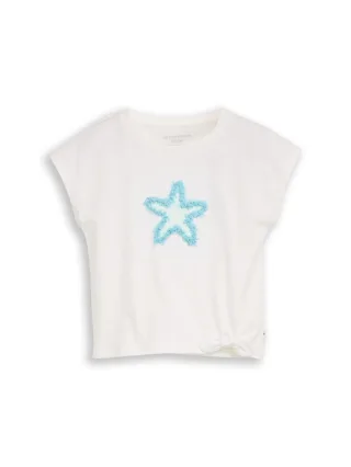 tom tailor kids - T-Shirt mit Knoten-Detail whisper white - Gr. - 110